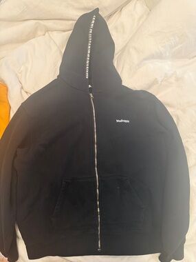 Madhappy Men’s Black Zip-Up Hoodie with Subtle Logo